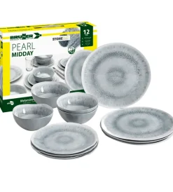 Campeggio-Brunner Set 12 stoviglie da campeggio "pearl" in stone touch antiscivolo