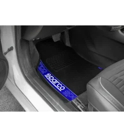 Set 4 tappetini neri e blu per auto in moquette Auto Interno