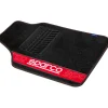 Sparco Auto Interno|Set 4 tappetini per auto nero/rosso in moquette