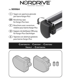New Set 2 tappi apribili per barre kargo-plus  n99964 Portaggio