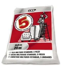 Online Set 5 teli di protezione per pittura "ultra fine" 4x5 mt Protezioni Per Dipingere