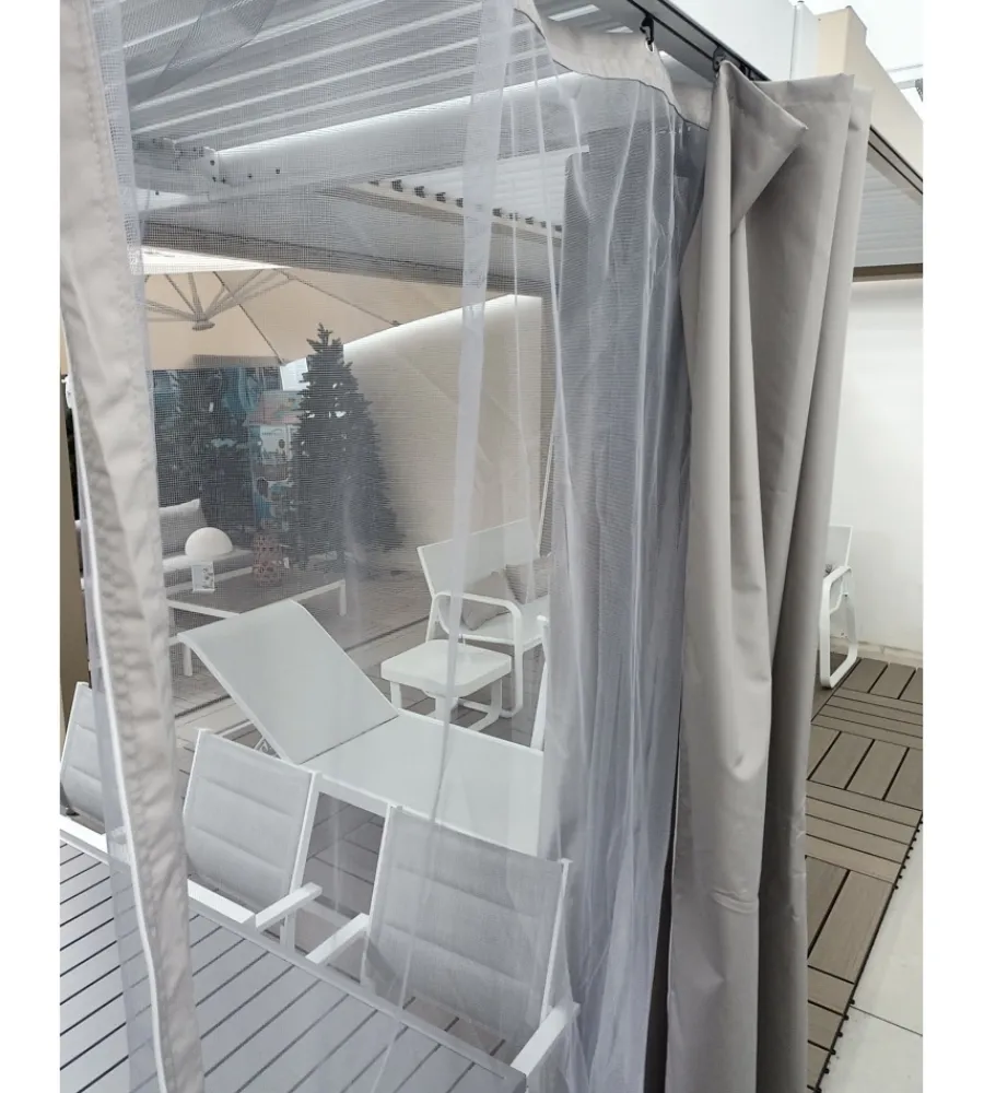 Coperture Per Esterno E Accessori|Set 4 tende zanzariere per pergola riviera "magnolia" grigio chiaro 300x400 cm