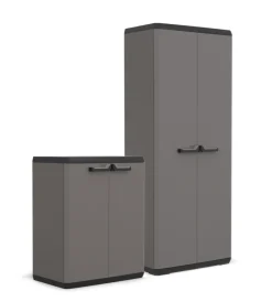 Sale Set armadio in resina "più" alto e basso, 68x39x166/83 cm Riponimento In Resina