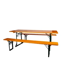 Set birreria da esterno "magnum" in legno con un tavolo e 2 panche pieghevoli 220x80 cm Mobili Da Giardino E Accessori