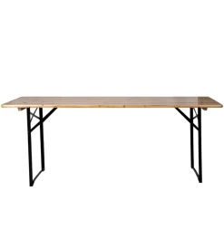 Set birreria da giardino pieghevole in legno e metallo due panche con schienale e tavolo 200x70 cm Mobili Da Giardino E Accessori