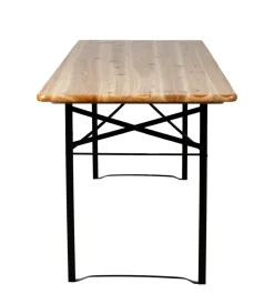 Set birreria da giardino pieghevole in legno e metallo due panche con schienale e tavolo 200x70 cm Mobili Da Giardino E Accessori