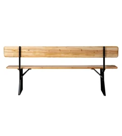 Set birreria da giardino pieghevole in legno e metallo due panche con schienale e tavolo 200x70 cm Mobili Da Giardino E Accessori