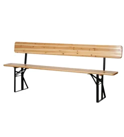Set birreria da giardino pieghevole in legno e metallo due panche con schienale e tavolo 200x70 cm Mobili Da Giardino E Accessori