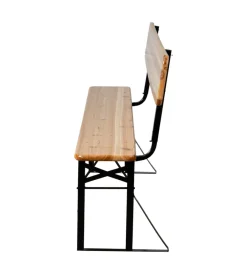 Set birreria da giardino pieghevole in legno e metallo due panche con schienale e tavolo 200x70 cm Mobili Da Giardino E Accessori