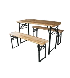 EuroGarden Mobili Da Giardino E Accessori|Set birreria da giardino pieghevole in legno 200x70 cm