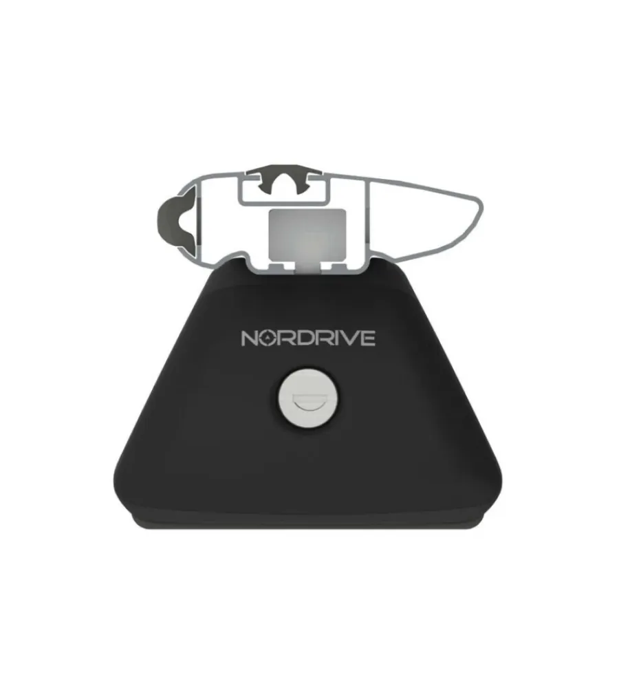 Portaggio-Nordrive Set completo barre portatutto "evos silenzio black in-rail" in alluminio l 128 cm - n15101