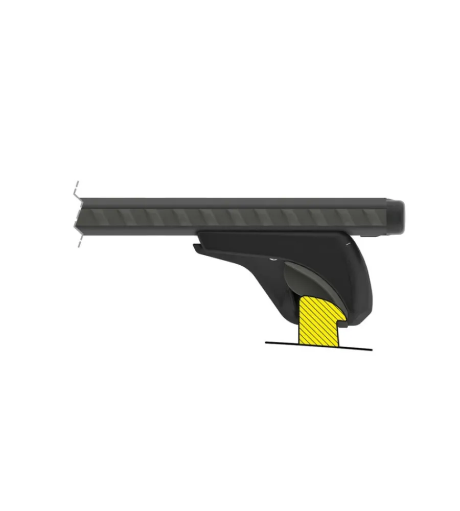 Portaggio-Nordrive Set completo barre portatutto "evos silenzio black in-rail" in alluminio l 128 cm - n15101