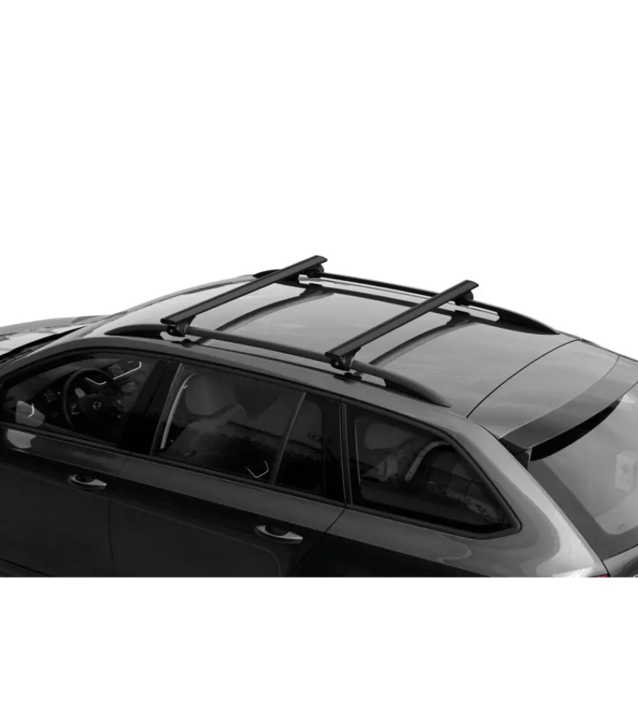 Portaggio-Nordrive Set completo barre portatutto "evos silenzio black rail" in alluminio l 128 cm - n15091