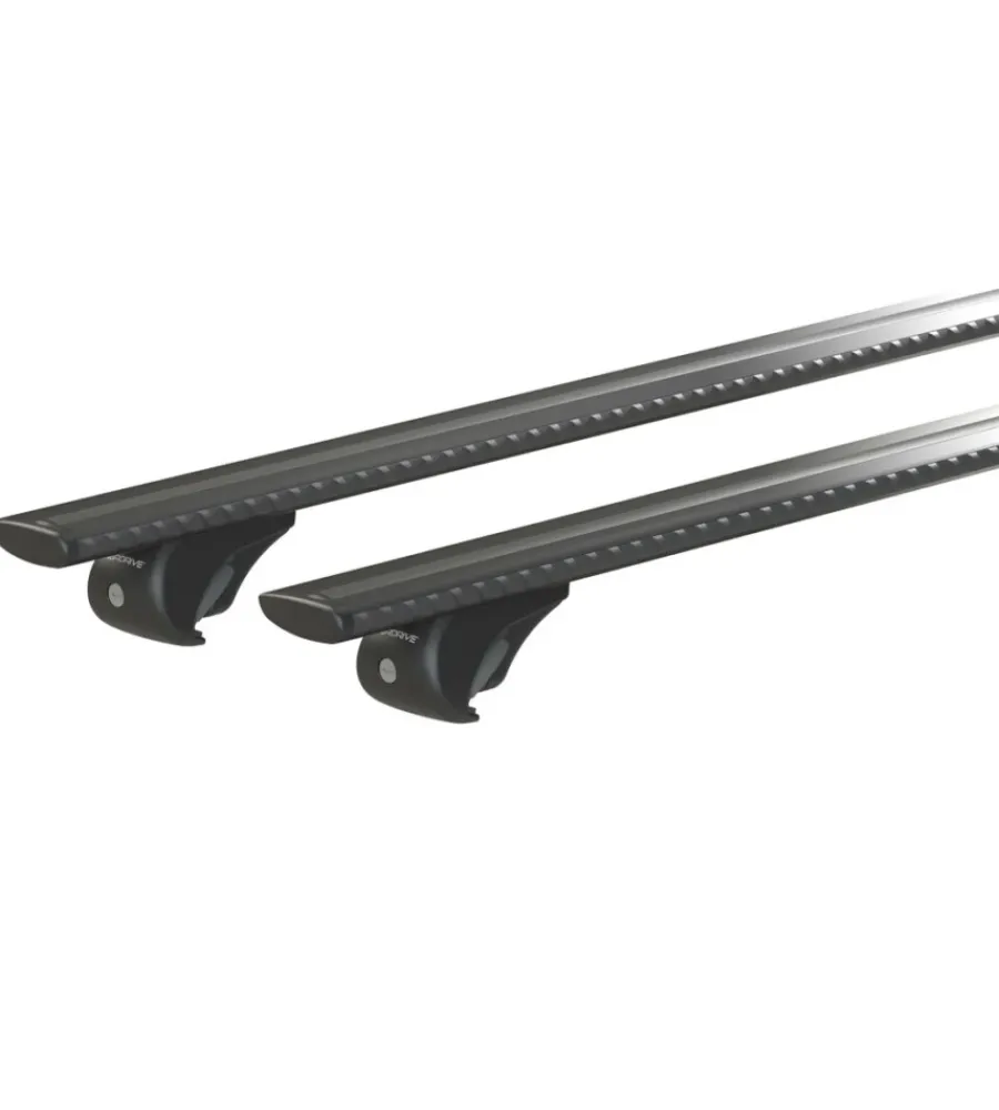 Portaggio-Nordrive Set completo barre portatutto "evos silenzio black rail" in alluminio l 128 cm - n15091