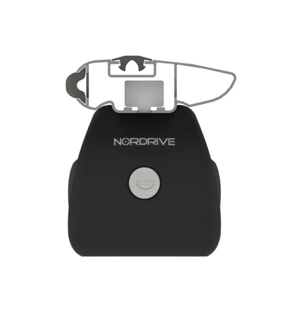 Portaggio-Nordrive Set completo barre portatutto "evos silenzio black rail" in alluminio l 128 cm - n15091