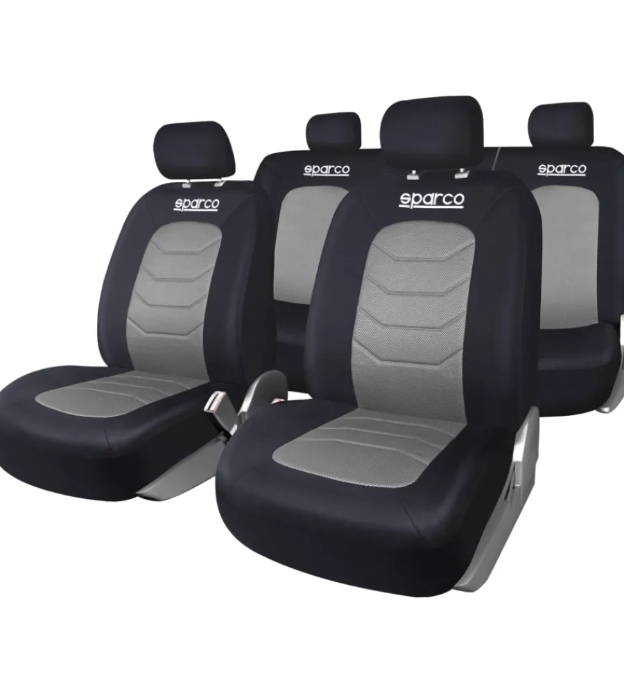 Hot Set completo spc1019 coprisedili auto universali nero e grigio righe Auto Interno