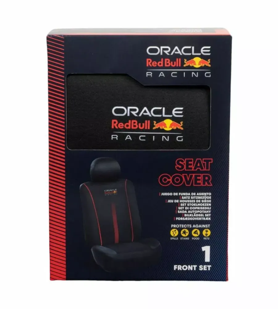 Hot Set coprisedile auto redbull "powerbar" nero e rosso 3 pezzi Auto Interno