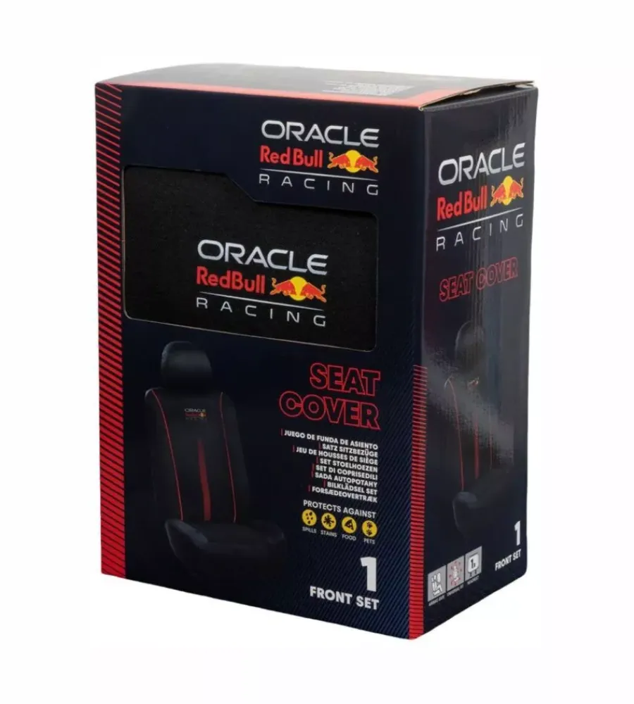 Hot Set coprisedile auto redbull "powerbar" nero e rosso 3 pezzi Auto Interno