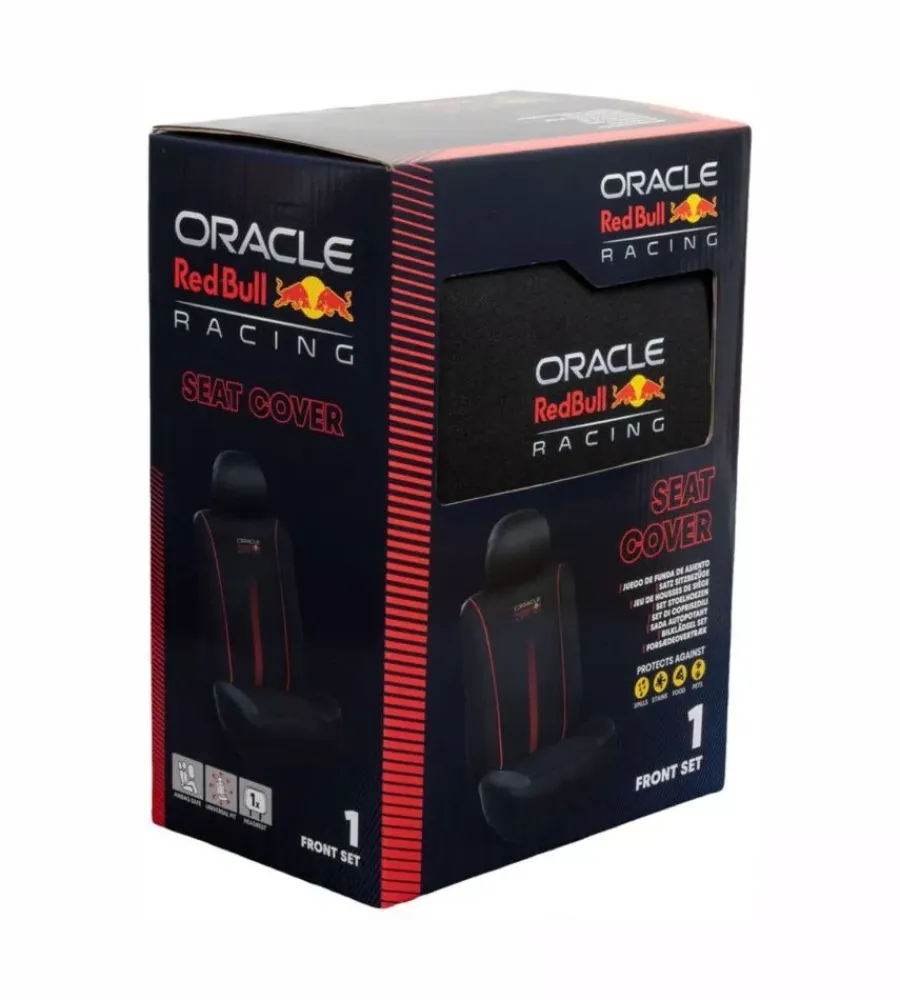 Hot Set coprisedile auto redbull "powerbar" nero e rosso 3 pezzi Auto Interno