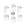 Outlet Set da 6 pezzi sedia da esterno "elisa" in polipropilene colore bianco, 57,7x62,5x79 cm Mobili Da Giardino E Accessori