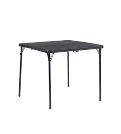 EuroGarden Campeggio|Set da campeggio pieghevole in polietilene nero 4 sedute e tavolo
