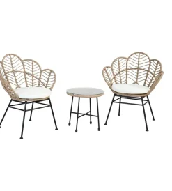 Mobili Da Giardino E Accessori- Set da esterno essenza "fiji" in acciaio e polyrattan, 2 sedute