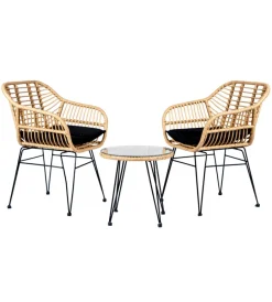 Mobili Da Giardino E Accessori-EuroGarden Set da esterno "miami" naturale 2 sedute e tavolino