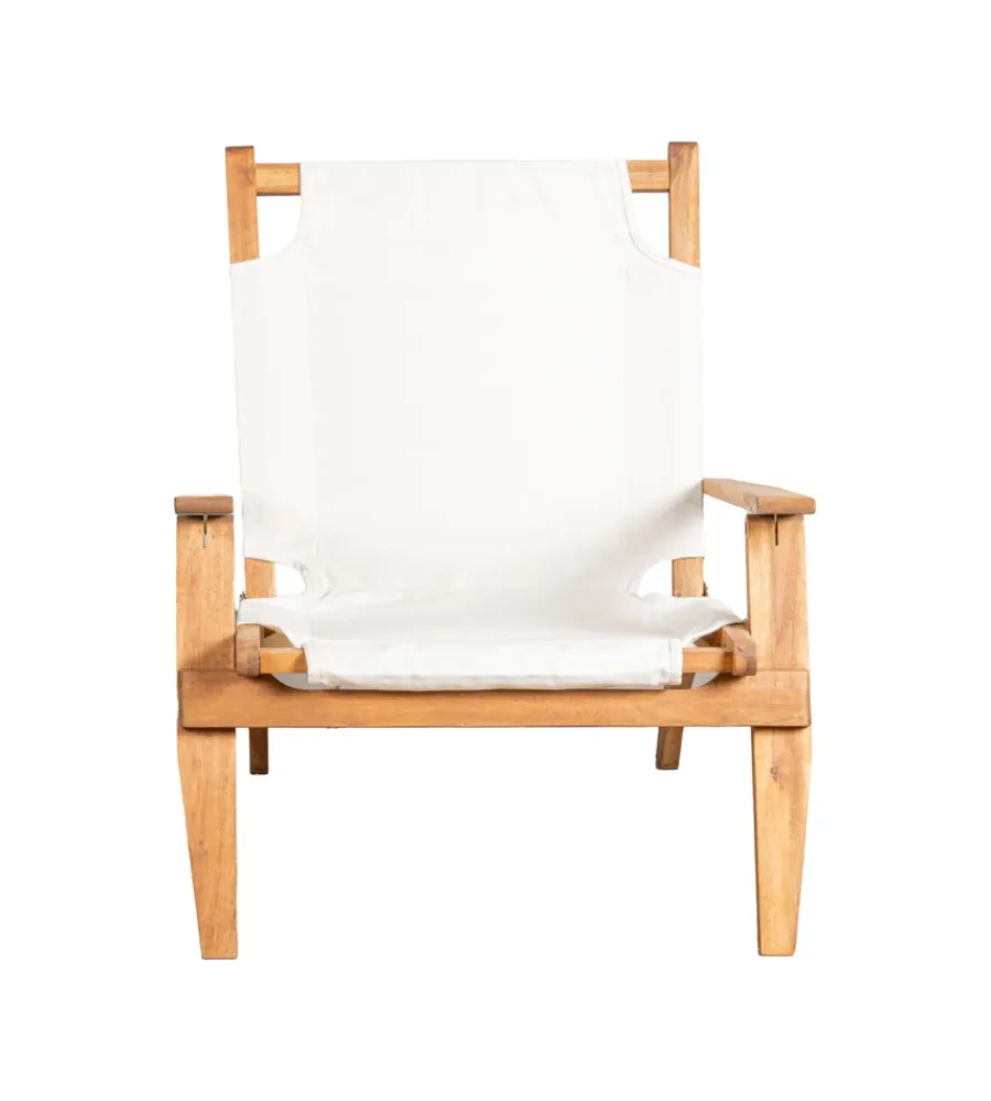 Discount Set da esterno pieghevole "primavera" in legno di acacia e poliestere ecrù 4 sedute e tavolino Mobili Da Giardino E Accessori