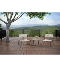 Mobili Da Giardino E Accessori|Set da giardino essenza "cannes" in acciaio marrone 2 poltrone 1 tavolo