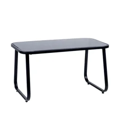Mobili Da Giardino E Accessori-EuroGarden Set da giardino in acciaio e textilene grigio 4 sedute e tavolino