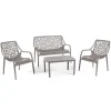 Mobili Da Giardino E Accessori|Set da giardino "honolulu" in polipropilene taupe 1 divano, 2 poltrone e 1 tavolino