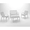 Best Set da giardino "honolulu" in polipropilene grigio 1 divano, 2 poltrone e 1 tavolino Mobili Da Giardino E Accessori