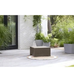 Keter Mobili Da Giardino E Accessori|Set da giardino "california lounge" in polipropilene cappuccino 4 sedute e tavolino