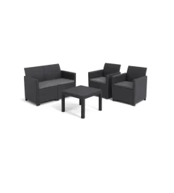 Keter Mobili Da Giardino E Accessori|Set da giardino "marie lounge" colore grafite, 4 posti