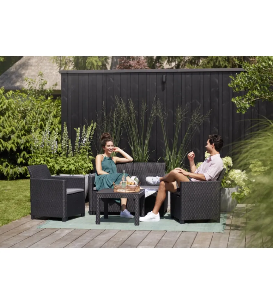 Keter Mobili Da Giardino E Accessori|Set da giardino "marie lounge" colore grafite, 4 posti