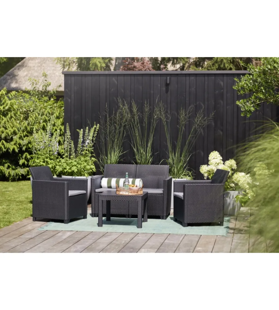 Keter Mobili Da Giardino E Accessori|Set da giardino "marie lounge" colore grafite, 4 posti