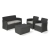 Sale Set da giardino "mia lounge set" in polipropilene colore grafite, 4 posti Mobili Da Giardino E Accessori
