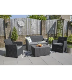 Sale Set da giardino "mia lounge set" in polipropilene colore grafite, 4 posti Mobili Da Giardino E Accessori