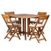 Discount Set da giardino pieghevole "vittoria" in legno di acacia 4 sedute e tavolo Mobili Da Giardino E Accessori