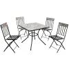 Mobili Da Giardino E Accessori|Set da giardino quadrato essenza "sicily" in acciaio effetto maiolica 4 sedie 1 tavolo