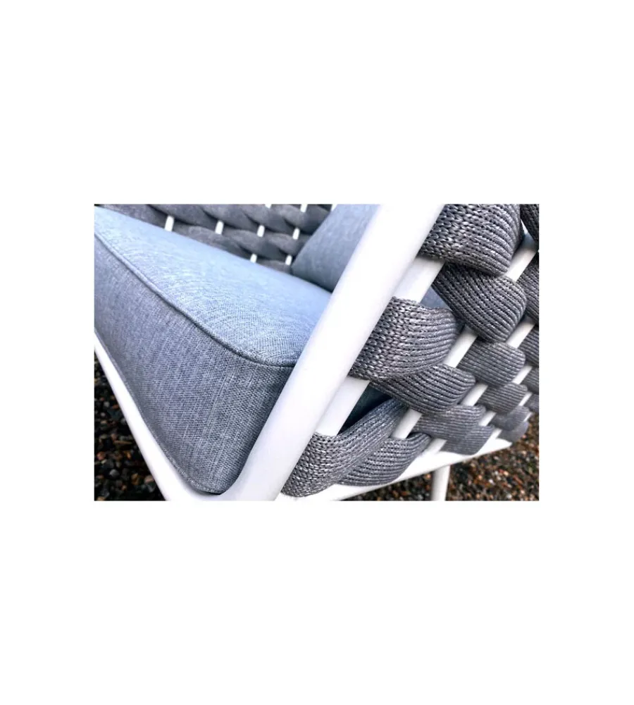 New Set da giardino riviera "bucaneve" in alluminio colore bianco e grigio, 4 sedute e un tavolino Mobili Da Giardino E Accessori