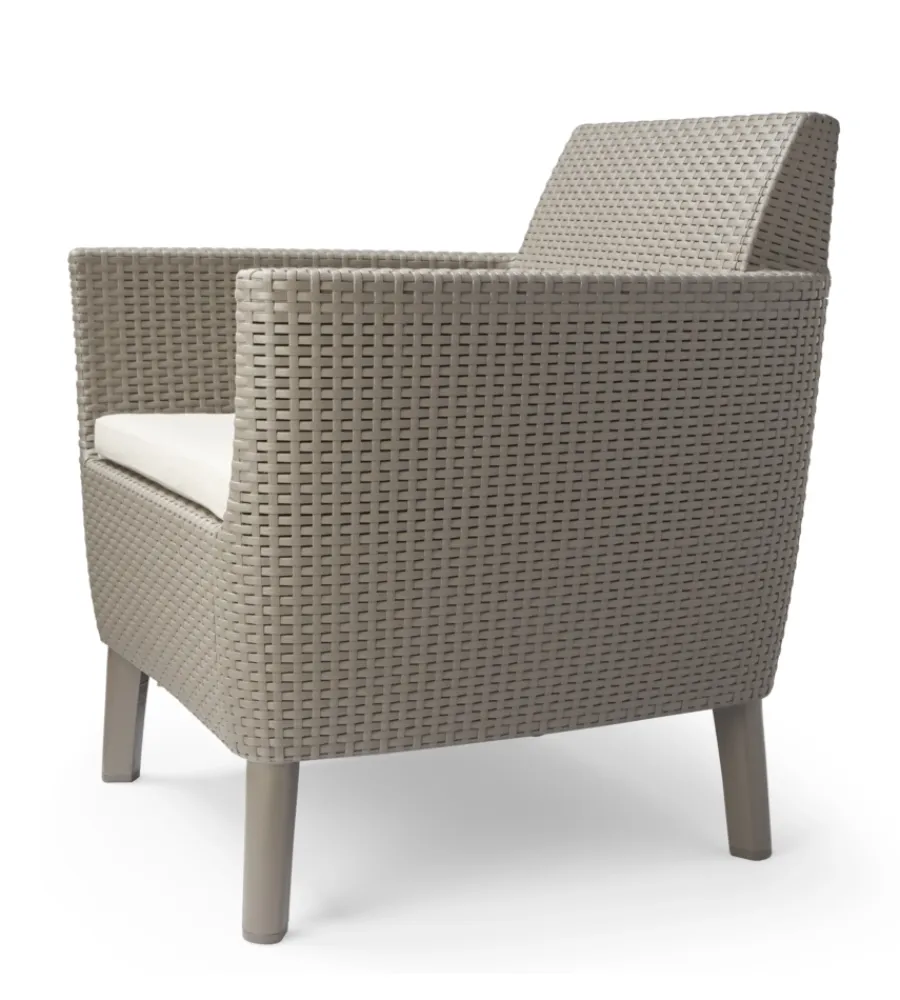 Mobili Da Giardino E Accessori-Keter Set da giardino "salemo lounge" con 2 poltrone, divano a 2 posti e tavolino, colore cappuccino -