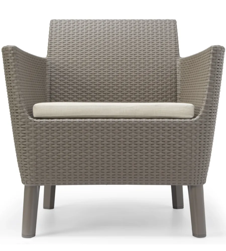 Mobili Da Giardino E Accessori-Keter Set da giardino "salemo lounge" con 2 poltrone, divano a 2 posti e tavolino, colore cappuccino -