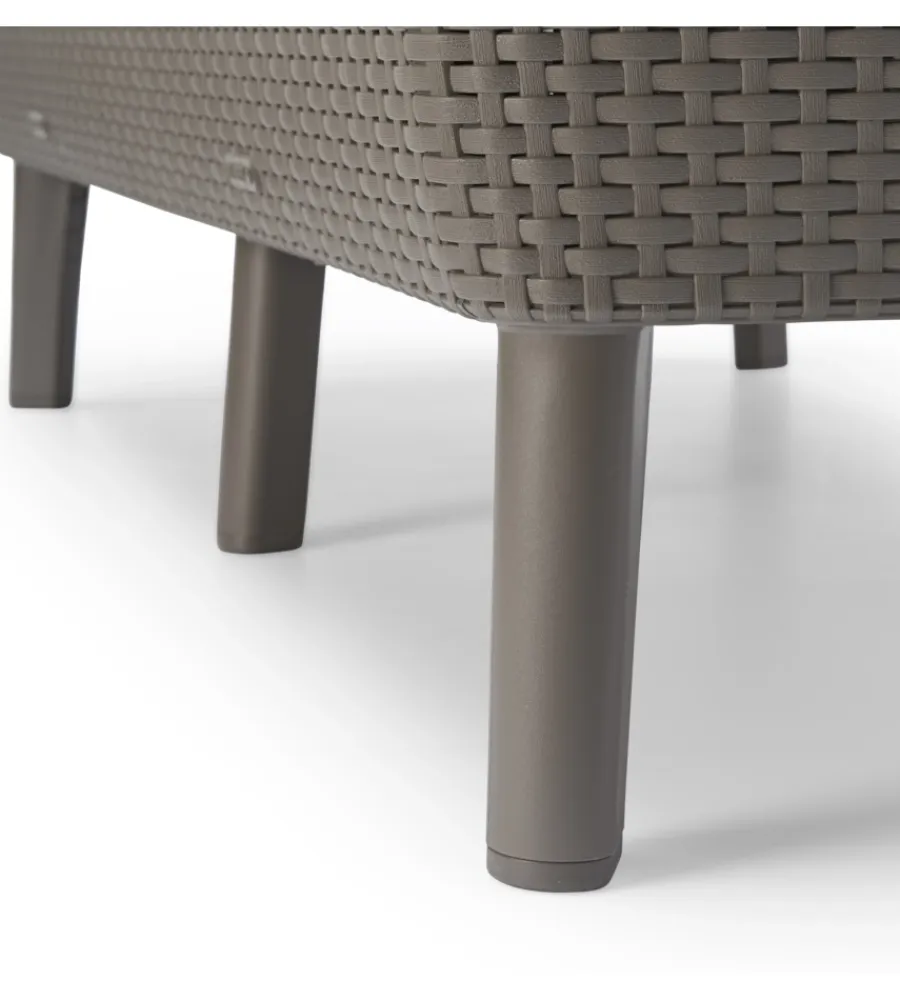 Mobili Da Giardino E Accessori-Keter Set da giardino "salemo lounge" con 2 poltrone, divano a 2 posti e tavolino, colore cappuccino -