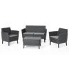 Mobili Da Giardino E Accessori-Keter Set da giardino "salemo lounge" con 2 poltrone, divano a 2 posti e tavolino, colore grafite -