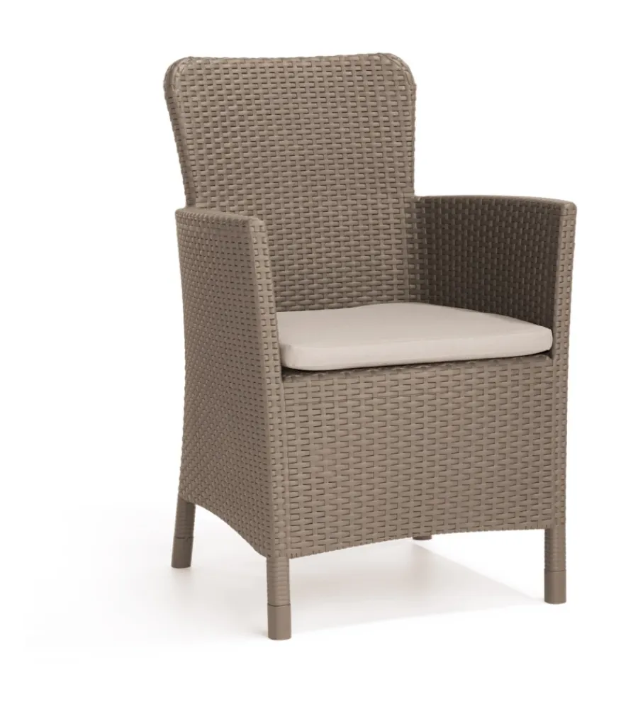 Mobili Da Giardino E Accessori-Keter Set da giardino "salvador balcony" con 2 poltrone e tavolo, colore cappuccino -