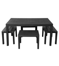 Sale Set da giardino "samoa" in polipropilene antracite 4 sedute e tavolo Mobili Da Giardino E Accessori