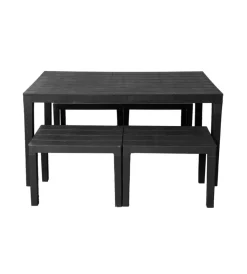 Sale Set da giardino "samoa" in polipropilene antracite 4 sedute e tavolo Mobili Da Giardino E Accessori