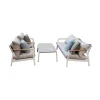 Mobili Da Giardino E Accessori|Set da giardino solaria "cassis" in alluminio bianco e teak 5 sedute e tavolino