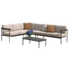 Discount Set da giardino solaria "torvaianica" in alluminio antracite sabbia 6 sedute e 1 tavolino Mobili Da Giardino E Accessori